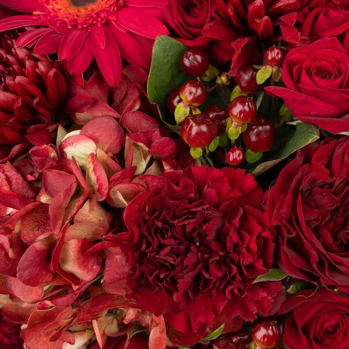 Cherry Coded Flower Centerpieces Close Up - Image