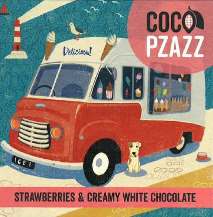 Coco Pzazz Strawberries & Creamy White Chocolate Bar - 'Ice Cream Van'