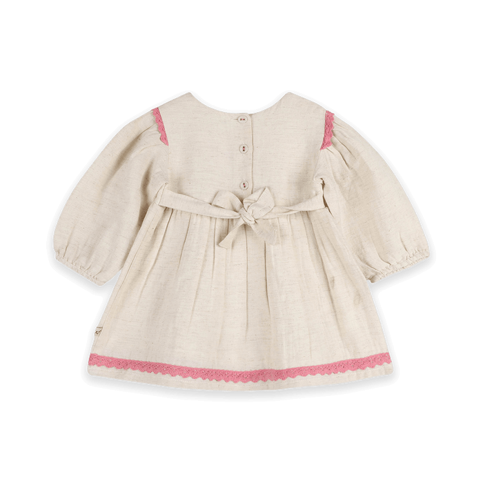 Colette Embroidered Baby Dress & Bloomer Set (Organic Cotton) - Back