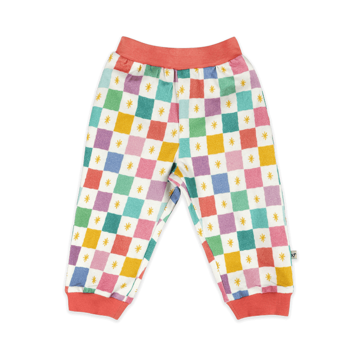 Colorful Checks Baby Sweatshirt & Jogger (Organic Fleece) - Pants