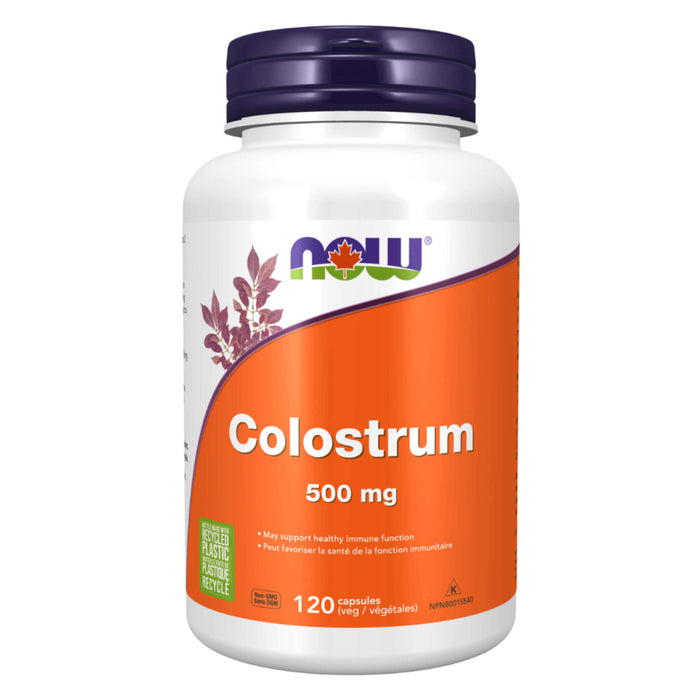 Bottle of NOW Colostrum 500mg 120 Capsules