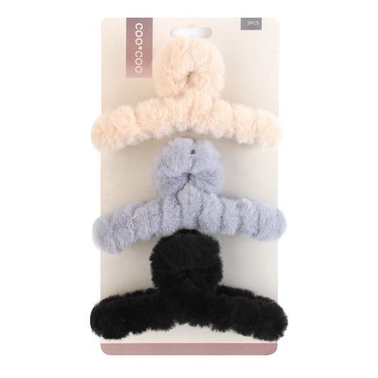 Coo Coo Fuzzy Claw Clip 3pcs - ikatehouse