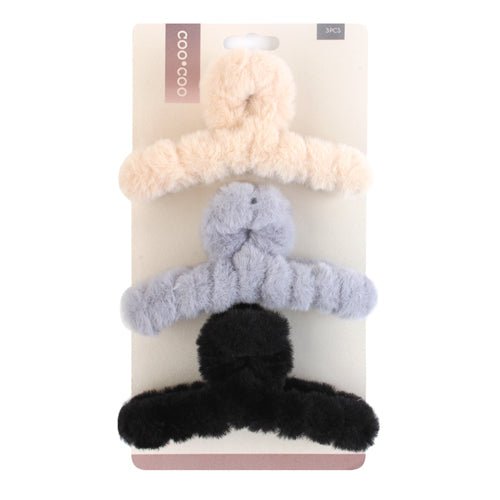 Coo Coo Fuzzy Claw Clip 3pcs - ikatehouse