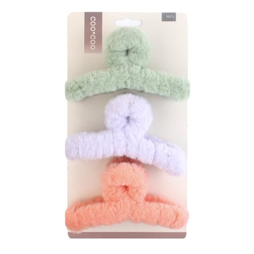 Coo Coo Fuzzy Claw Clip 3pcs - ikatehouse