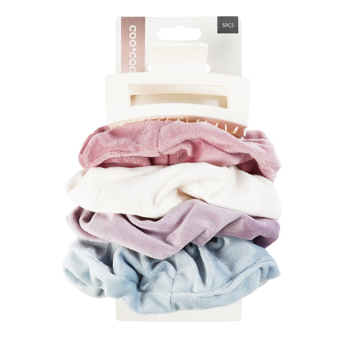 Coo Coo Ombre Color Jaw Clip & Scrunchies Set - ikatehouse