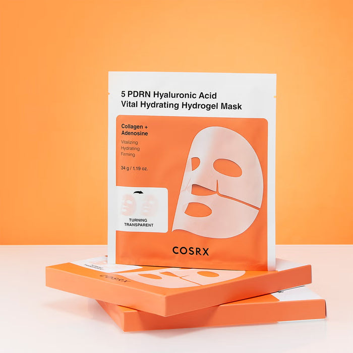 COSRX 5 PDRN Hyaluronic Acid Vital Hydrating Hydrogel Mask – hidrogelinė veido kaukė