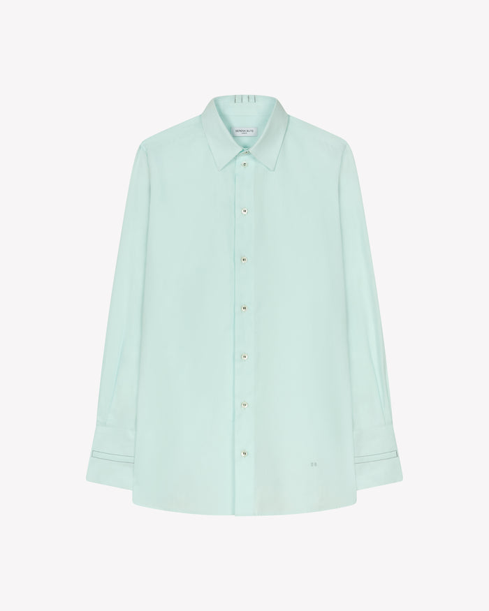 Cotton Oversized Shirt - Frosted Teal