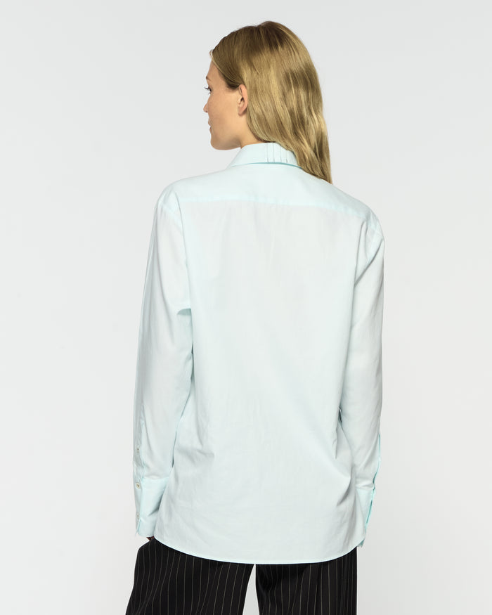 Cotton Oversized Shirt - Frosted Teal