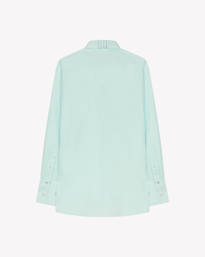 Cotton Oversized Shirt - Frosted Teal