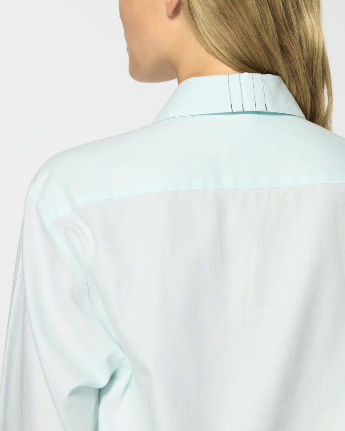 Cotton Oversized Shirt - Frosted Teal