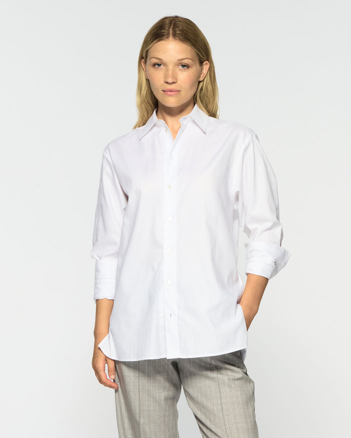 Cotton Oversized Shirt - White