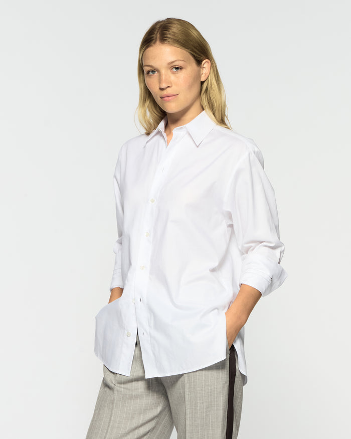 Cotton Oversized Shirt - White