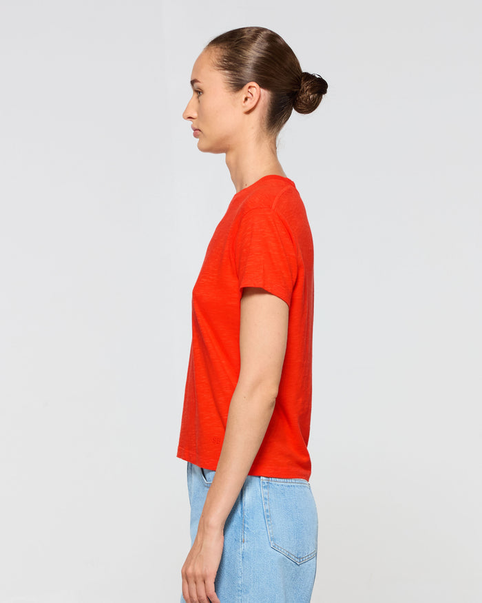 Cotton Short Sleeve T-Shirt - Red