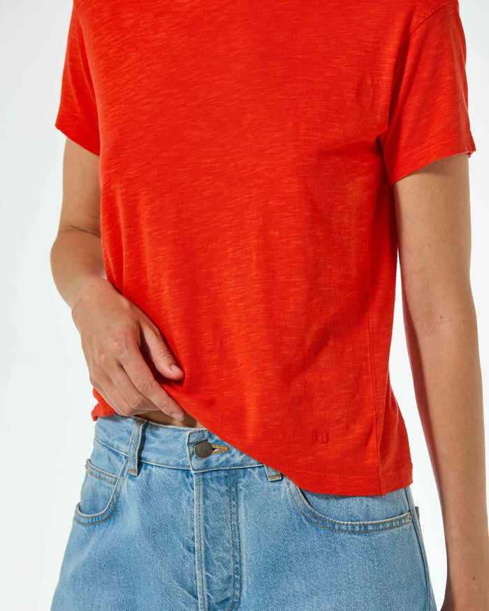 Cotton Short Sleeve T-Shirt - Red