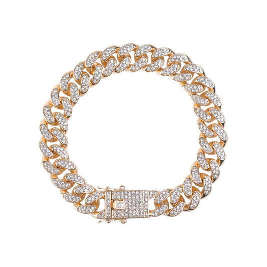 Cuban Link Chain Bracelet Gold 13mm - ikatehouse