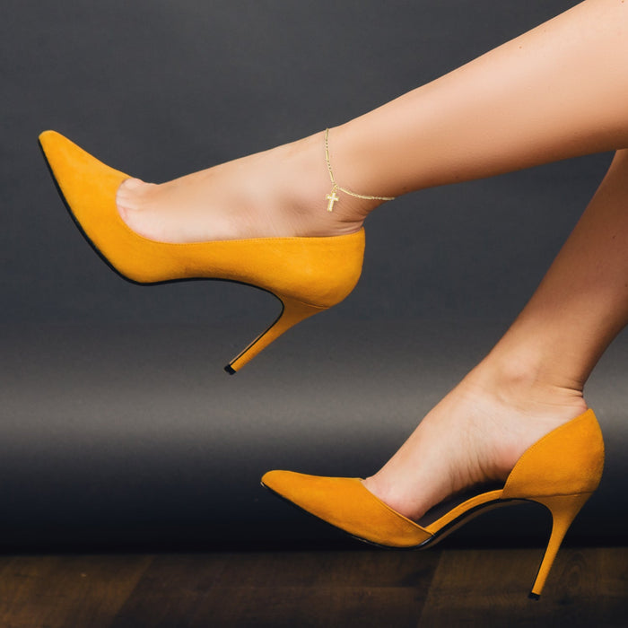 Cubic Zirconia Cross Pendant Anklet - ikatehouse