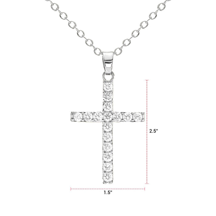 Cubic Zirconia Cross Pendant Necklace - ikatehouse
