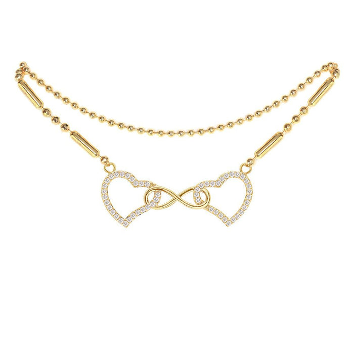 Cubic Zirconia Infinity Heart Anklet - ikatehouse