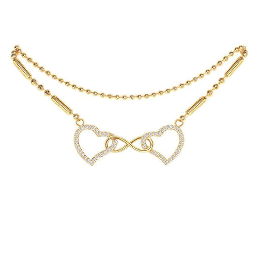 Cubic Zirconia Infinity Heart Anklet - ikatehouse
