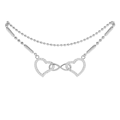 Cubic Zirconia Infinity Heart Anklet - ikatehouse