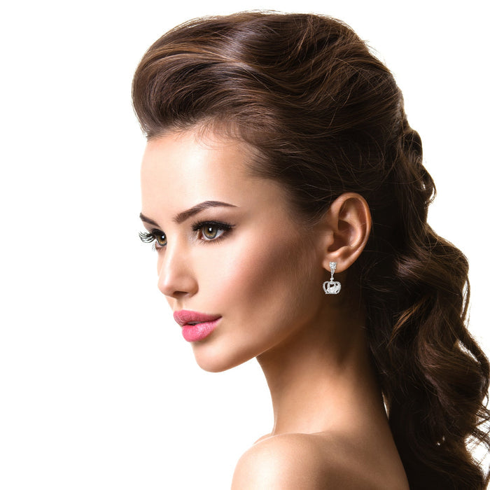 Diamond Look Cubic Zirconia Crown Earring - ikatehouse