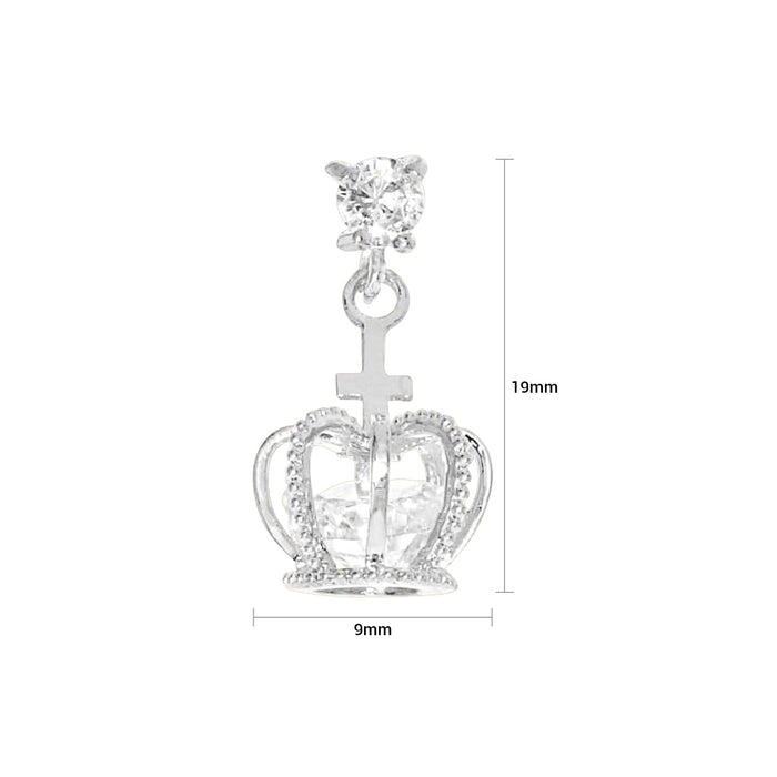 Diamond Look Cubic Zirconia Crown Earring - ikatehouse