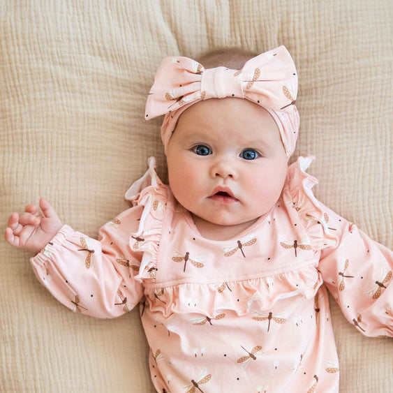 Dragonfly Bow Stretch Baby Headband (Organic Jersey)
