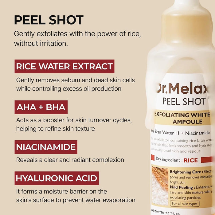Dr.Melaxin Peel Shot Exfoliating White Rice Ampoule 80ml Dr.Melaxin