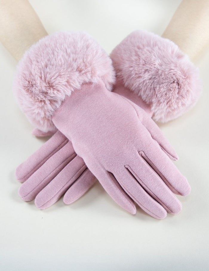 Dusty Rose Glove & Plaid Scarf Set