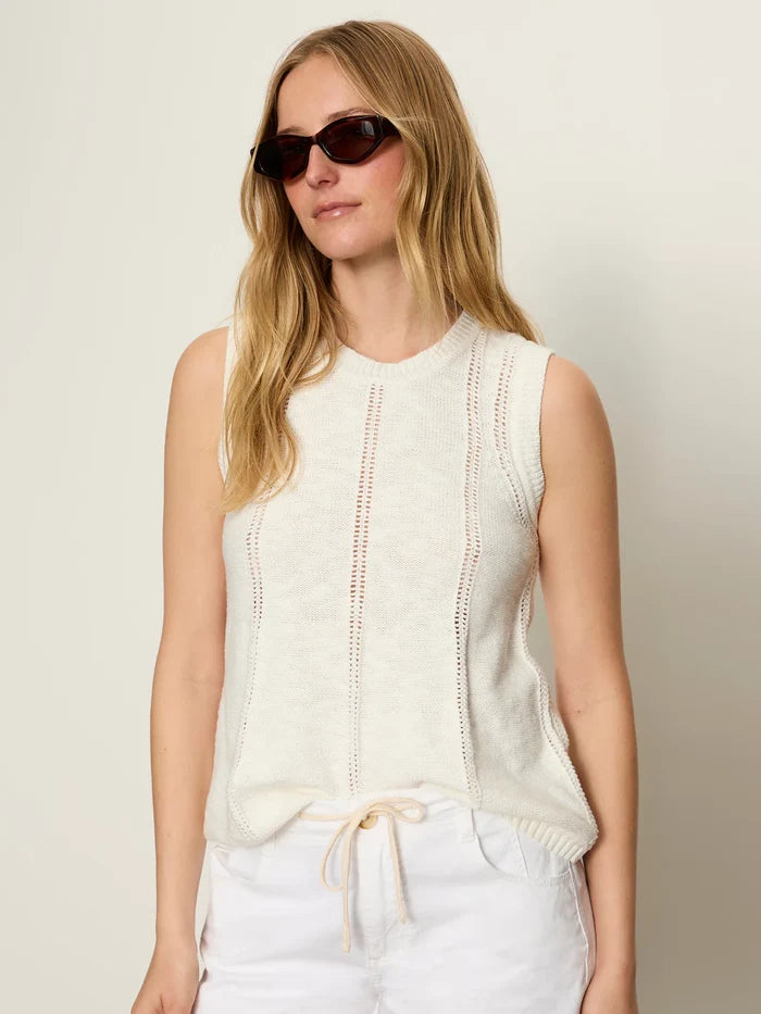 Easy Pointelle Shell | Chalk