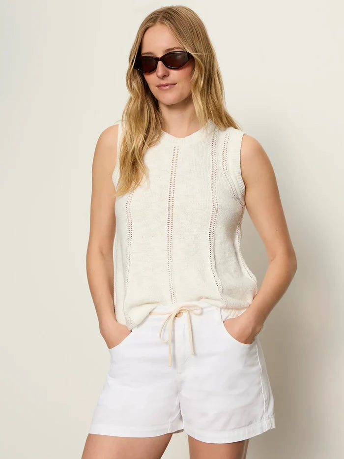 Easy Pointelle Shell | Chalk