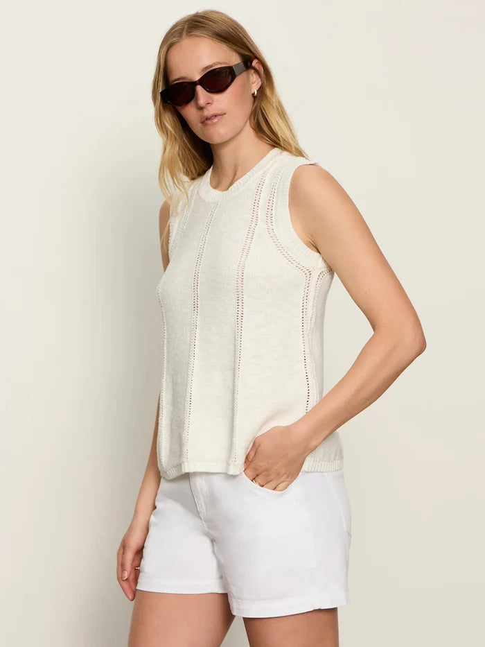 Easy Pointelle Shell | Chalk