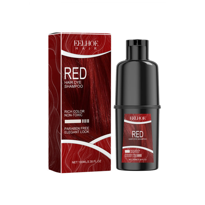 EELHOE Hair Dye Shampoo Herbal Plant Nourishing – Long-Lasting Color & Silky Soft Hair Red 100ml EELHOE COSMETICS