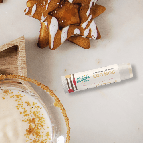 Egg Nog lip balm with gingerbread cookies