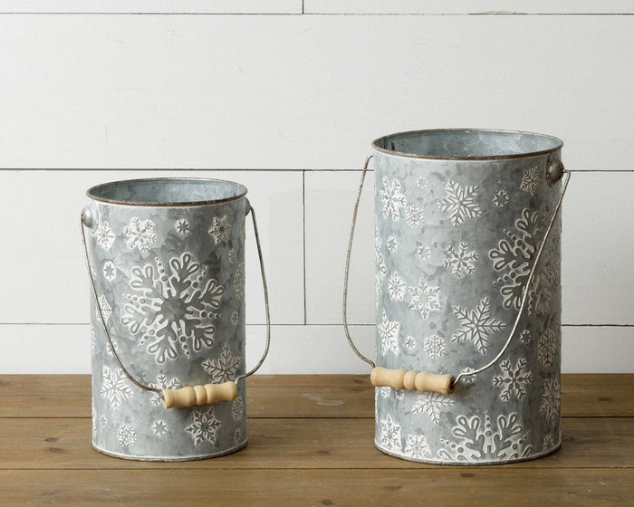 Embossed Snowflake Pails