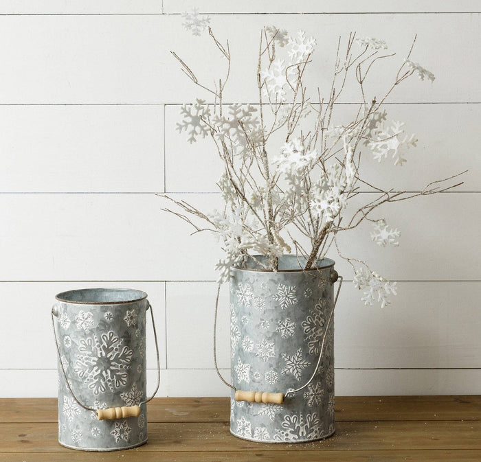 Embossed Snowflake Pails
