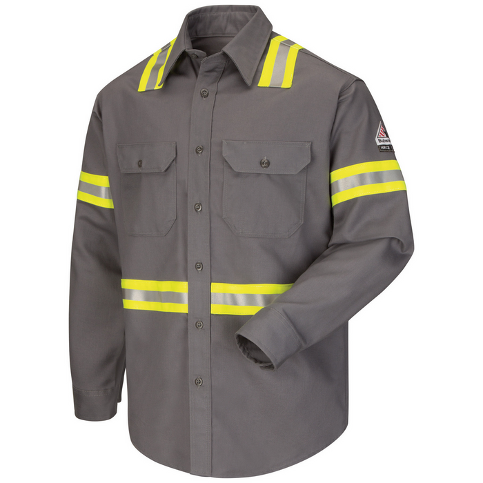 ENHANCED VISIBILITY FR UNIFORM MIDWEIGHT SHIRT - GY-Grey | Bulwark SLDT