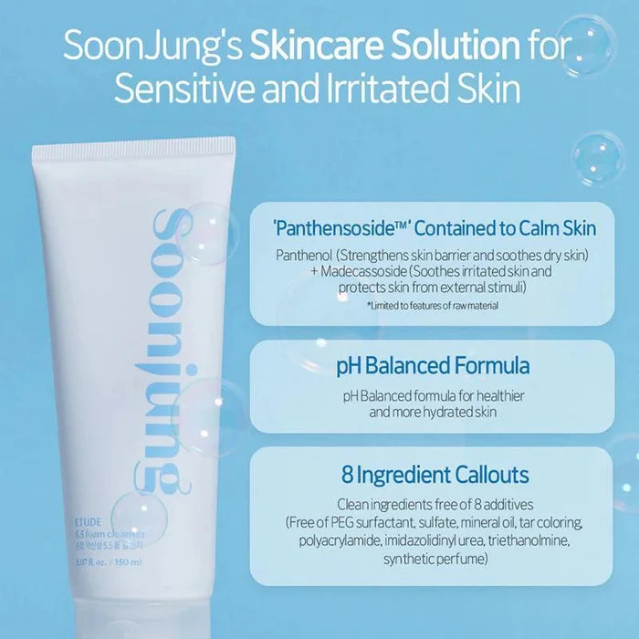 Etude Soon Jung pH5.5 Foam Cleanser 150 mL