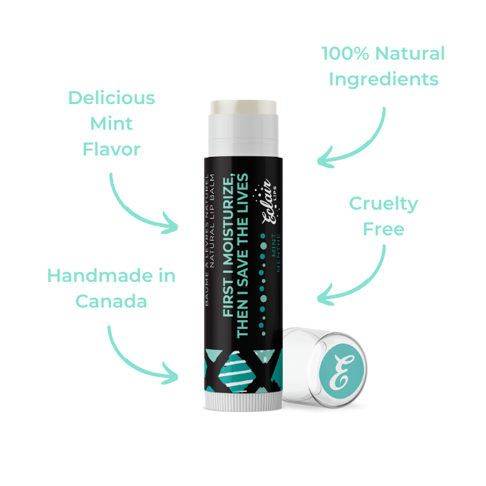 Eclair lip balm with mint flavor, cruelty-free & natural ingredients