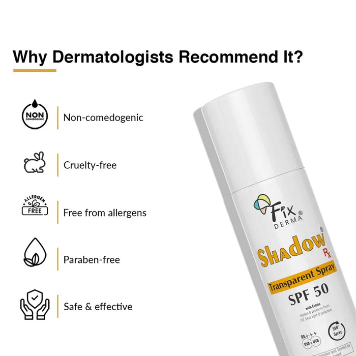 Fixderma Shadow Rx Transparent Spray Sunscreen SPF 50 PA+++