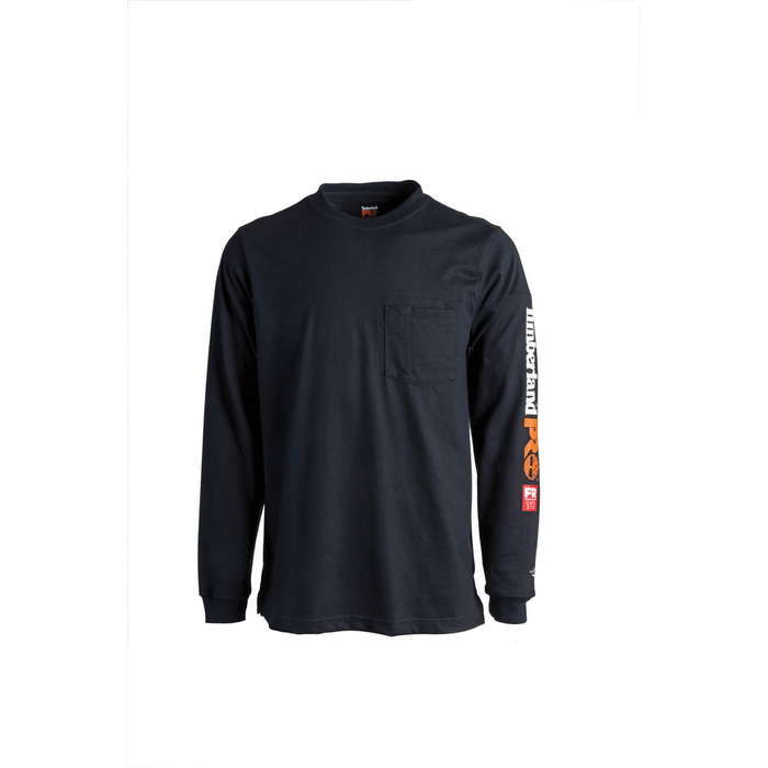 FLAME RESISTANT COTTON CORE POCKET T-SHIRT WITH SLEEVE LOGO (BIG/TALL) - 001-Black | Timberland PRO TB0A1VE1