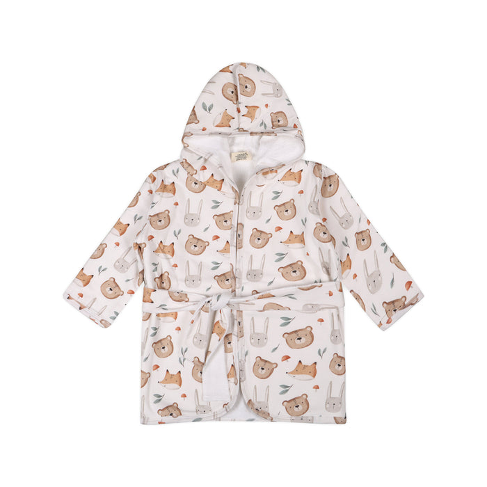 Forest Animals Bear & Fox Baby Bathrobe (Organic Jersey)