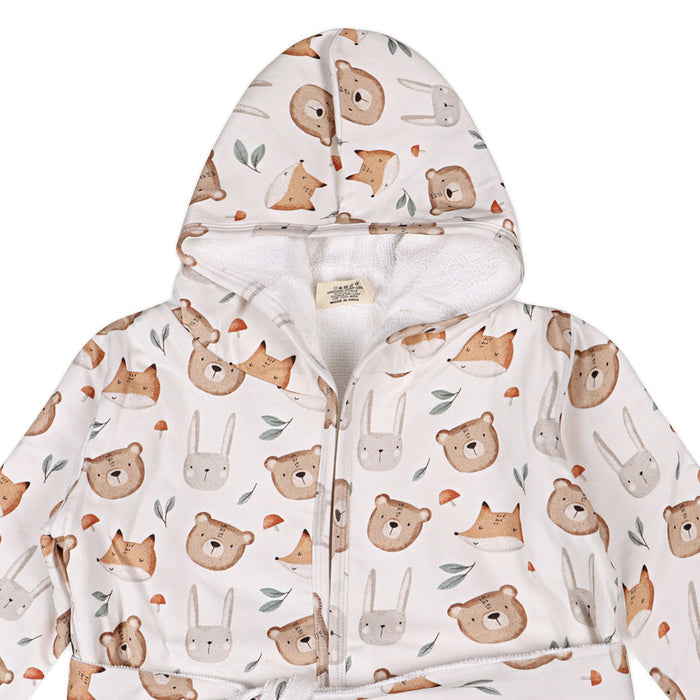 Forest Animals Bear & Fox Baby Bathrobe (Organic Jersey)