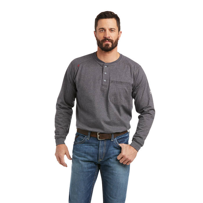 FR AIR BRAND FLAG GRAPHIC LONG-SLEEVE TOP - 010-Charcoal | Ariat 10037621