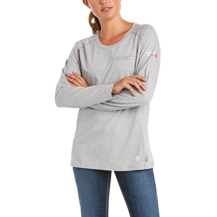 FR AIR DESERT SKULL GRAPHIC LONG-SLEEVE T-SHIRT - 020-Gray | Ariat 10035553