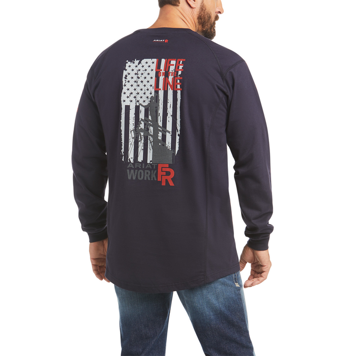 FR AIR LIFE ON THE LINE GRAPHIC LONG-SLEEVE T-SHIRT - 410-Navy | Ariat 10035555