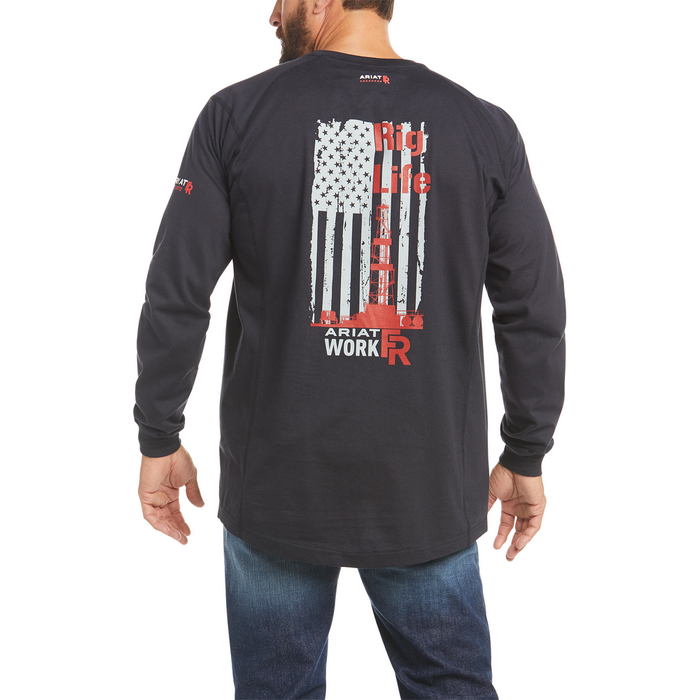 FR AIR RIG LIFE GRAPHIC LONG-SLEEVE T-SHIRT - 001-Black | Ariat 10035509