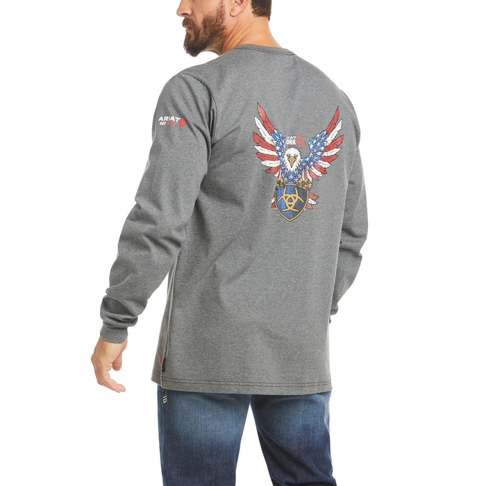 FR AMERICAN RAPTOR GRAPHIC LONG-SLEEVE T-SHIRT - 010-Charcoal | Ariat 10035425