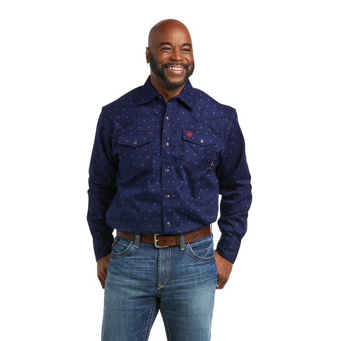 FR DUNHAM LONG-SLEEVE WORK SHIRT - 400-Dark Blue | Ariat 10037229