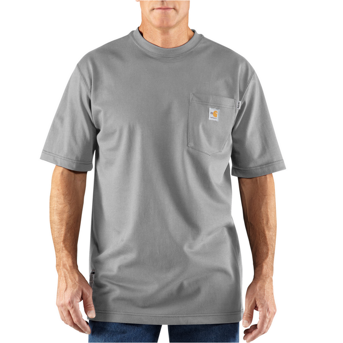 FR FORCE COTTON SHORT SLEEVE T-SHIRT - 051-Light Gray | Carhartt 100234